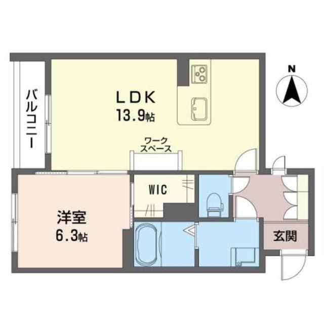 シャーメゾン北城(1LDK/1階)の間取り写真