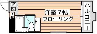 ヴィラハヤシマンション(ワンルーム/5階)の間取り写真