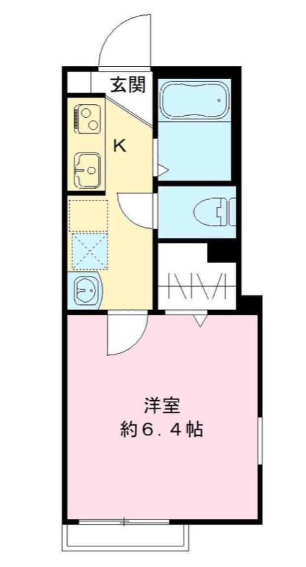 アンソレイユ世田谷(1K/2階)の間取り写真