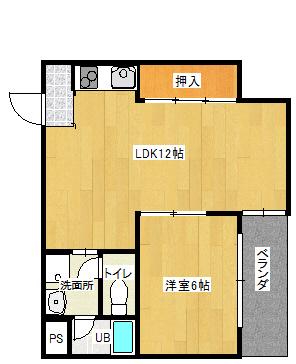 レクシア木川東(1LDK/2階)の間取り写真