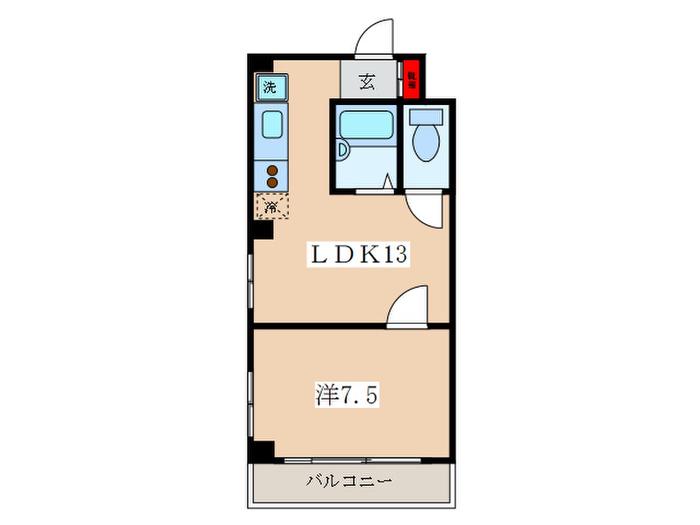 パラゼット区役所 I(1LDK/2階)の間取り写真