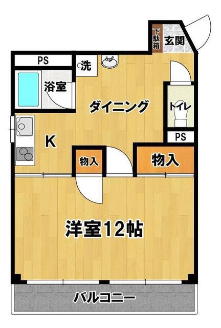 東光コーポII(1DK/1階)の間取り写真