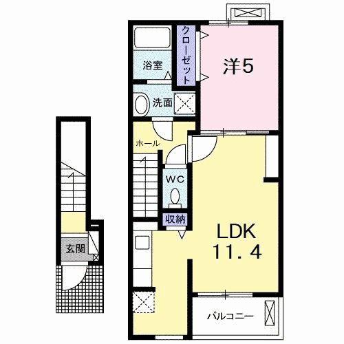 セントラルレジデンスN(1LDK/2階)の間取り写真