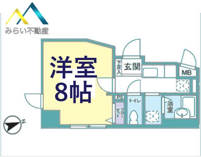 POWERHOUSE横濱(1K/3階)の間取り写真