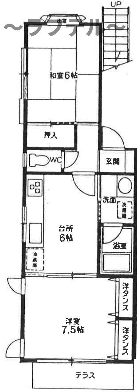 コーポラスけやき(1LDK/2階)の間取り写真