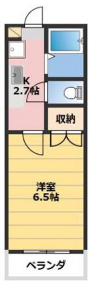 コーポラス医大東(1K/1階)の間取り写真