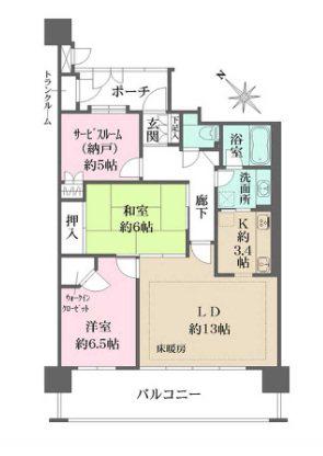 ステーシァ守山駅前(2SLDK/4階)の間取り写真