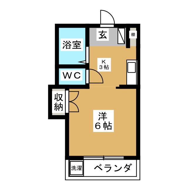ニューヴィラ祖師谷(ワンルーム/2階)の間取り写真