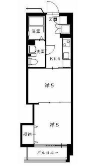 ヴィラマール新寺(1K/2階)の間取り写真
