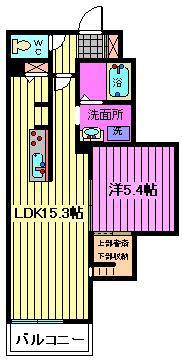東川口HB(1LDK/2階)の間取り写真