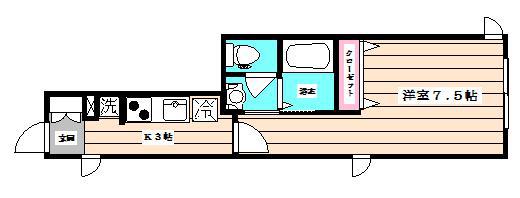 プロヌーブ(1K/1階)の間取り写真