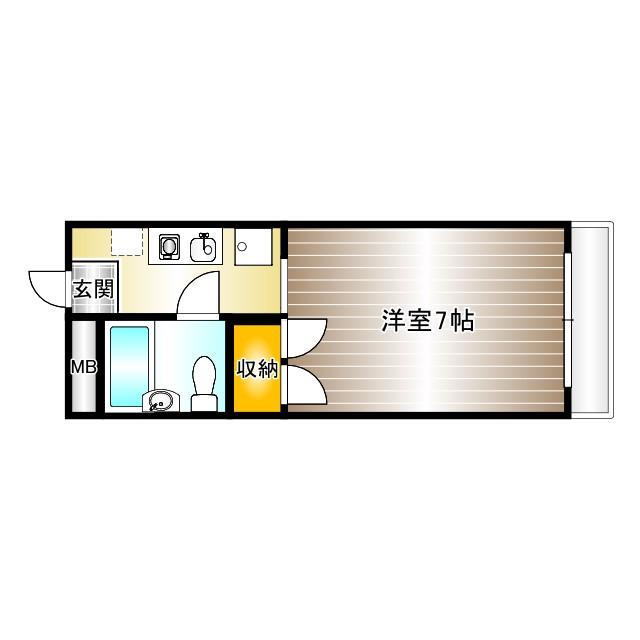 BLANCHE牧野(1K/2階)の間取り写真