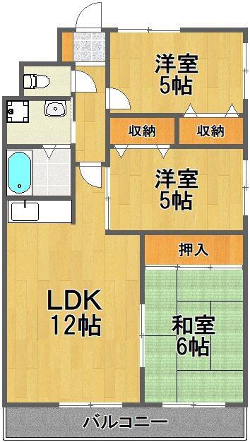 メイア天王台(3LDK/3階)の間取り写真