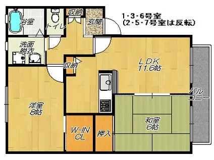 ピエ・デル・モンテ(2LDK/1階)の間取り写真