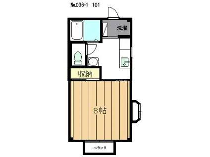 第2コーポ興(1K/1階)の間取り写真