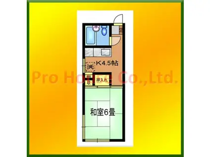 メゾン・ブランシェ(1K/2階)の間取り写真