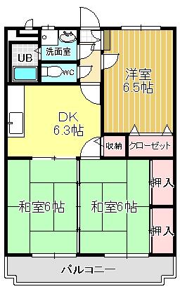 ひかりMY(3DK/1階)の間取り写真