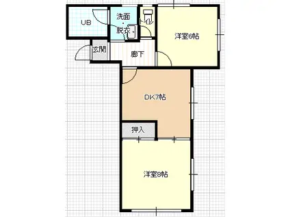 相和メゾンド浜田(1LDK/2階)の間取り写真