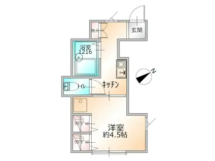 MAISON OMBLE VERTE(1K/1階)の間取り写真