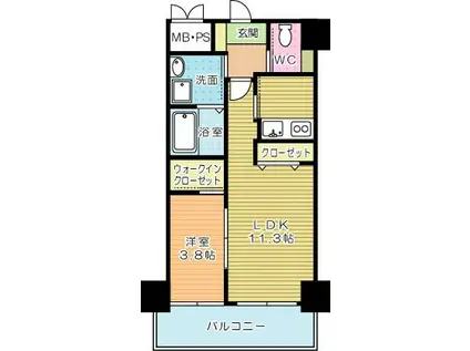 RAFFAELLO(1LDK/8階)の間取り写真