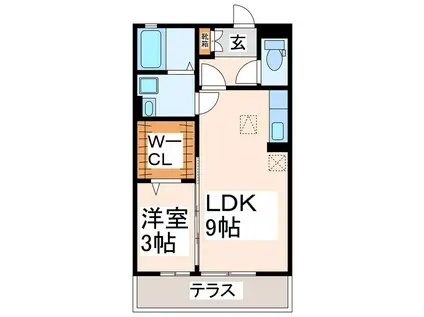 ルミエール ユウ(1LDK/1階)の間取り写真