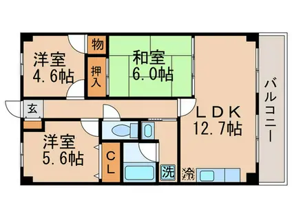 パーソンヒルズ(3LDK/3階)の間取り写真