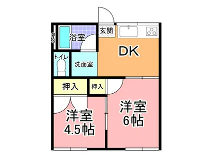 なにわコーポ(2DK/1階)の間取り写真