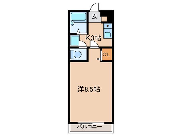フラワービレッジ(1K/4階)の間取り写真