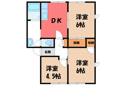 クレセント八幡A(3DK/2階)の間取り写真