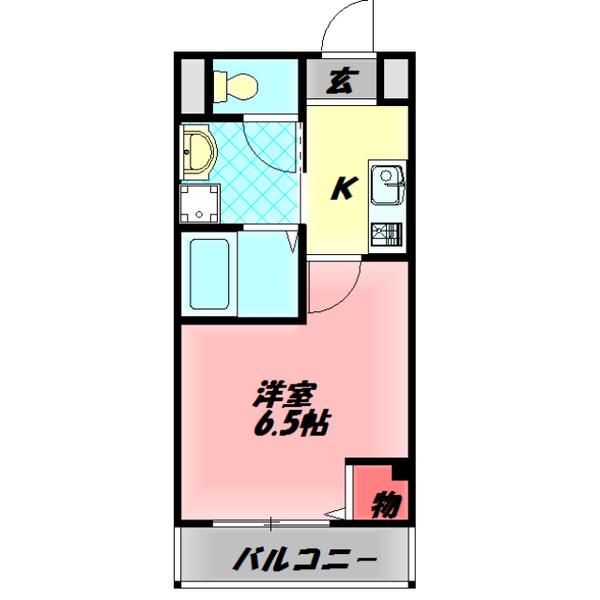 フィオレンテ栄町(1K/2階)の間取り写真