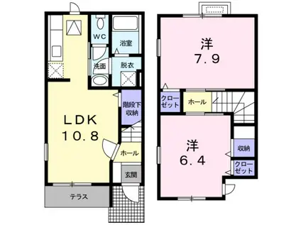 ジェイドV(2LDK/1階)の間取り写真