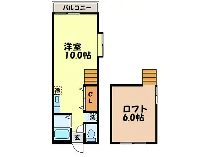 メゾンエスポワール滑石(ワンルーム/1階)の間取り写真