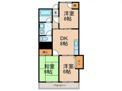 IVYCOURT A(3DK/3階)の間取り写真