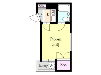 アメニティハウスオーラ(1K/3階)の間取り写真