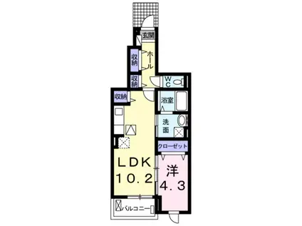 グレイス・寺川(1LDK/1階)の間取り写真