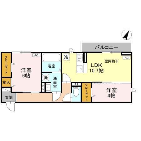 CLASSEUM 幸西 II(2LDK/3階)の間取り写真