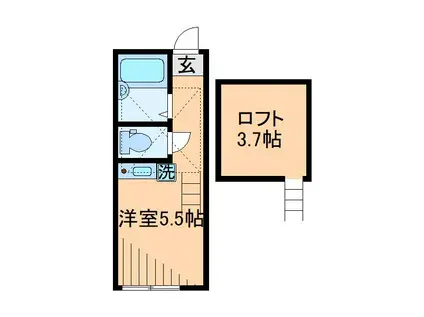 ユナイト日吉ロス・プリモス(ワンルーム/1階)の間取り写真