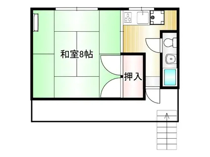 平松ビル(ワンルーム/2階)の間取り写真