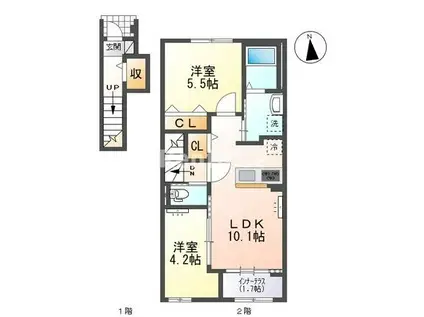 ティーノ フェリーチェ 33(2LDK/2階)の間取り写真