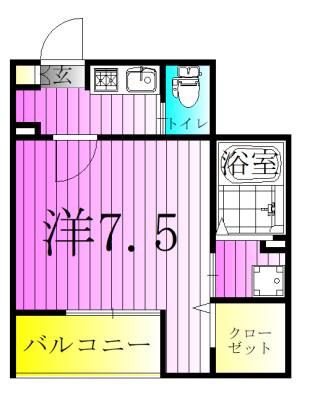 フォート・セレーネ(1K/2階)の間取り写真