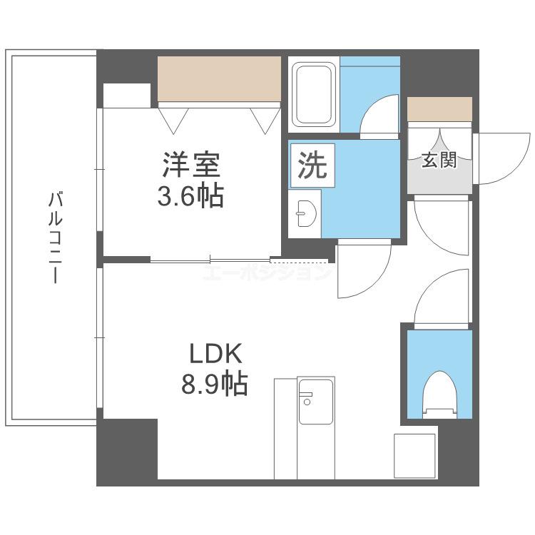 ブエナビスタ難波サウスタワー(1LDK/10階)の間取り写真