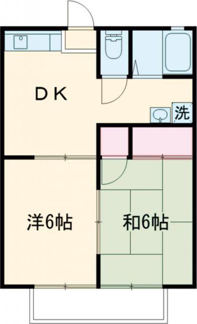 ミヨシコーポA棟(2DK/2階)の間取り写真