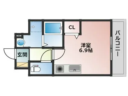 ヴューテラス須磨(ワンルーム/1階)の間取り写真