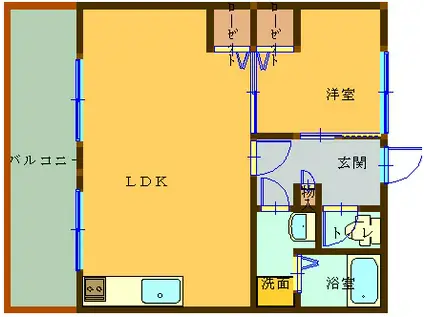 石田コーポ(1LDK/3階)の間取り写真