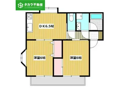 ドヴェールオオキ(2DK/2階)の間取り写真