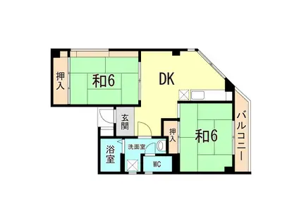 大地下沢(2DK/3階)の間取り写真