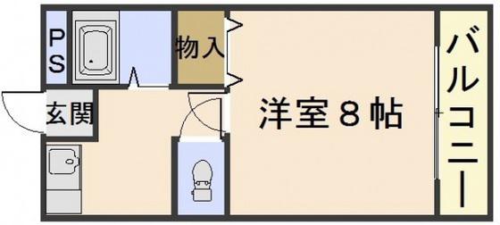 ファンテイル青江(1K/1階)の間取り写真