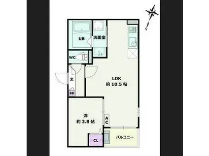 JACK YAMATOI(1LDK/1階)の間取り写真