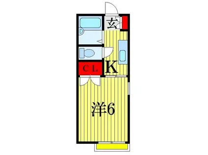 ガーデンハウス本八幡(1K/2階)の間取り写真