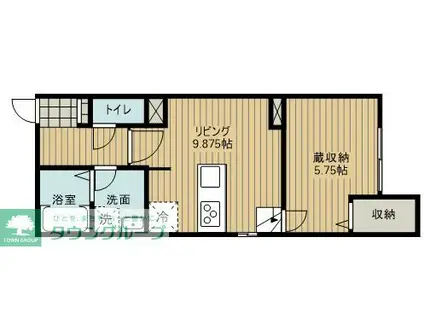 WILLOWS神明(1LDK/1階)の間取り写真